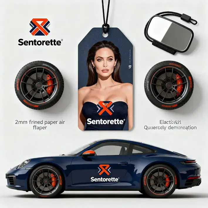 Ambientador de coche personalizado con logotipo y colores corporativos – refuerzo de la identidad de marca en cada coche en movimiento﻿﻿
